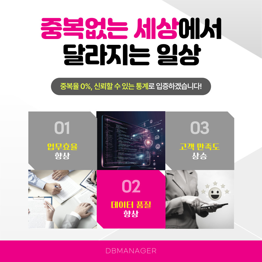 중복 없는 일상의 변화 — 업무효율·데이터 품질·고객 만족도 상승